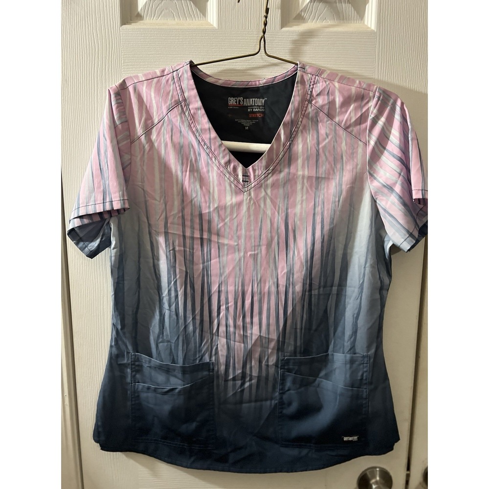 Greys Anatomy Barco Scrub Top Shirt Medium Spandex Stretch Nursing